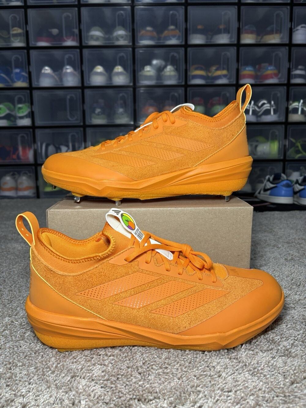 Adidas Adizero Impact BSB Metal Baseball Cleats Orange JS2979 Men's Size 12 NEW